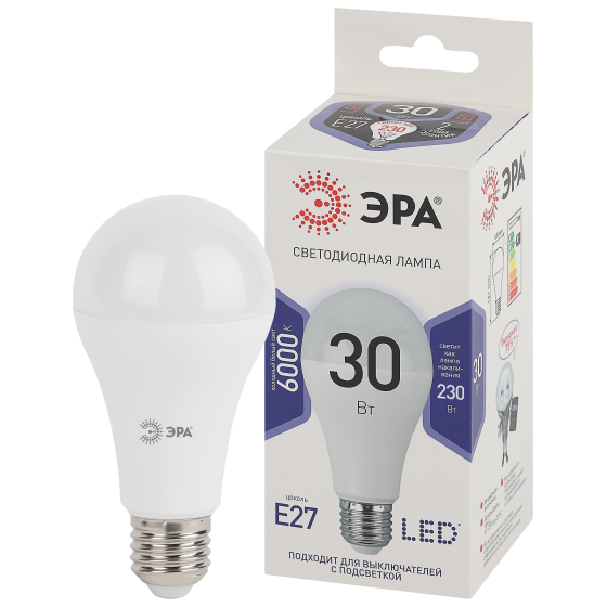 

Лампа светодиодная ЭРА Б0048015 LED A65-30W-827-E27, Б0048015