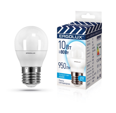 фото Лампа светодиодная ERGOLUX LED-G45-10W-E27-4K в Перми