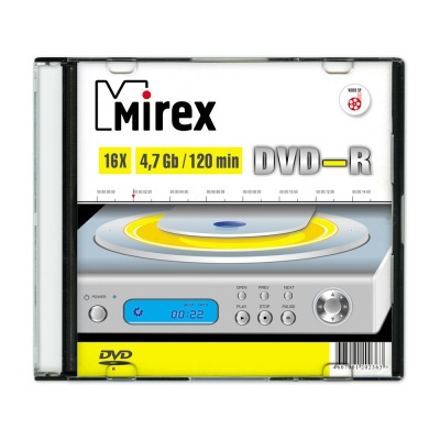 Изображение товара Записываемый диск DVD-R MIREX 202363 4.7 ГБ