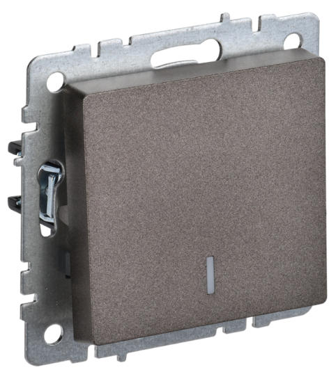 Изображение товара Выключатель одноклавишный с подсветкой IEK BR-V10-1-10-K45 серия BRITE