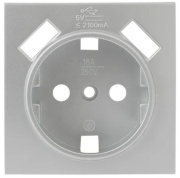 фото Накладка розетки с заземлением с 2 USB EKF ESR16-L-028-30-2USB