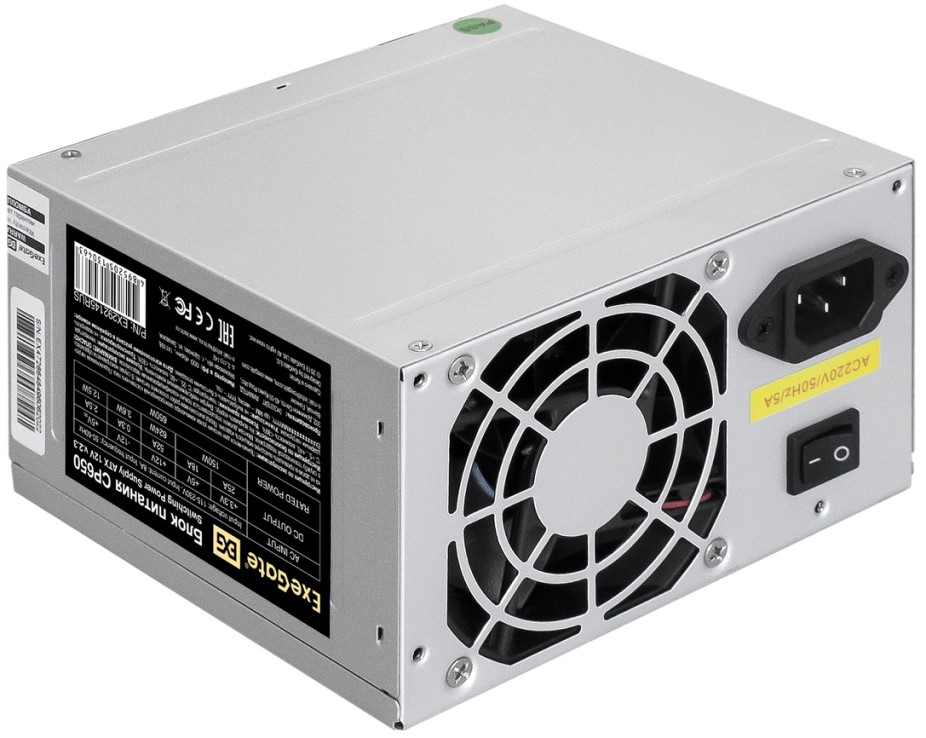 

Блок питания ATX Exegate EX292145RUS 650W, 80mm fan, EX292145RUS