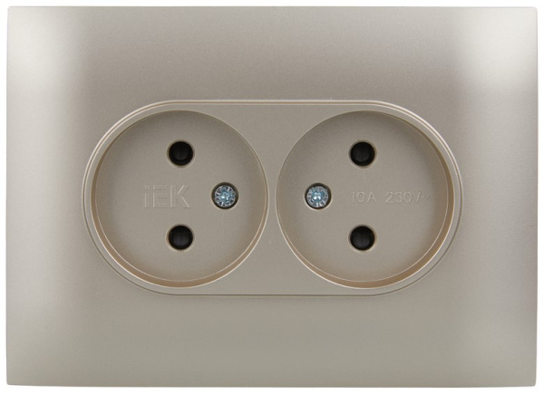 фото Розетка двухместная без заземления в сборе IEK SK-R23-10-K37-F в Ростове-на-Дону