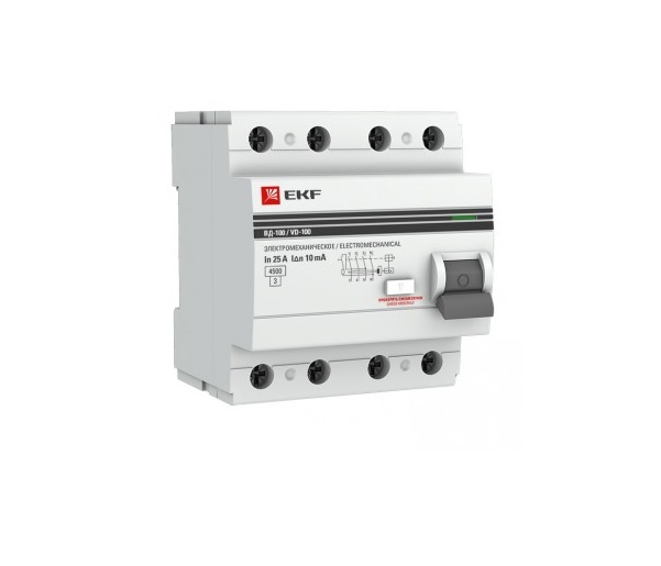 

УЗО EKF elcb-4-32-30-em-pro 4п 32А 30мА тип AC ВД-100 PROxima (электромех.), elcb-4-32-30-em-pro