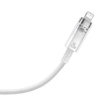

Кабель Baseus Explorer Series Fast CATS010202 with Smart Temperature Control Type-C to iP 20W 1m White, Explorer Series Fast
