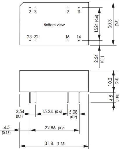 

Преобразователь DC-DC модульный TRACO POWER TEN 3-1211 Монтаж: на плату, DIP24; P вых: 3 Вт; #: 1; U вх: 9...18 В; Выход: 5 В; Защита КЗ, TEN 3-1211