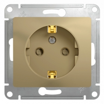 

Розетка Schneider Electric GSL000445 Glossa Титан с заземлением со шторками, GSL000445