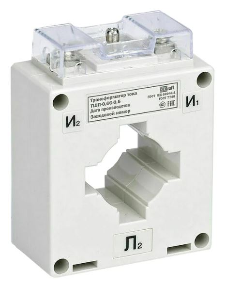 

Трансформатор тока DEKraft 50141DEK ТШП-0,66 0,5 400/5 5ВА, диаметр 60мм, 50141DEK