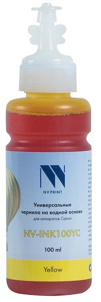 

Чернила NVP NV-INK100YC Yellow универсальные на водной основе для аппаратов Canon (100 ml), NV-INK100YC