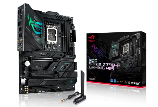 

Материнская плата ATX ASUS ROG STRIX Z790-F GAMING WIFI (LGA1700, Z790, 4*DDR5 (7800), 4*SATA 6G RAID, 4*M.2, 4*PCIE, 2.5Glan, WiFi, BT, HDMI, DP, 2*U, ROG STRIX Z790-F GAMING WIFI