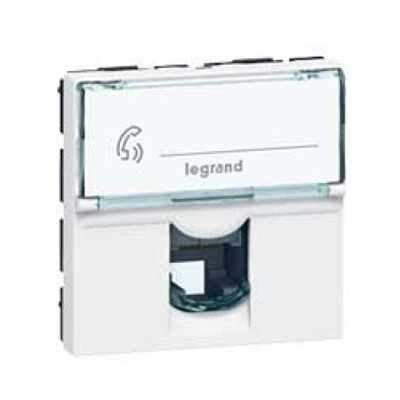 

Розетка Legrand 078731 - Программа Mosaic - телефонная RJ11, 4 контакта, 2 модуля, белая, 078731