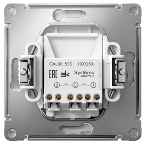 фото Выключатель двухклавишный с подсветкой  Systeme Electric GAL000353S в Красноярске