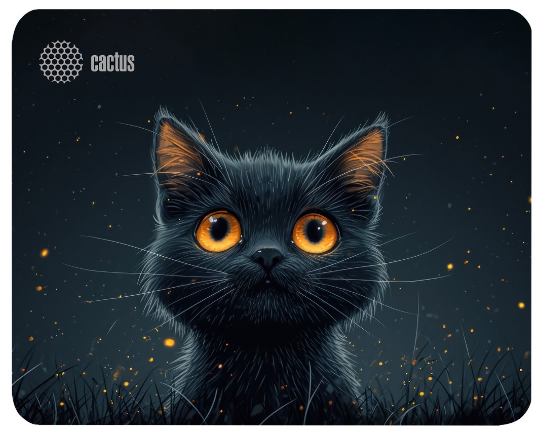Коврик для мыши Cactus CS-MPC-D09S Black Cat 250x200x3мм