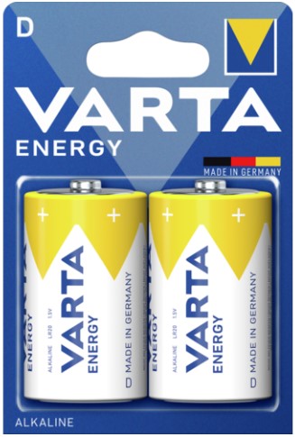 

Батарейка Varta ENERGY LR20 D 04120229412 BL2 Alkaline 1.5V (4120) (2/20/100), ENERGY LR20 D