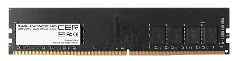 

Модуль памяти DDR4 4GB CBR CD4-US04G26M19-01 PC4-21300, 2666MHz, CL19, CD4-US04G26M19-01
