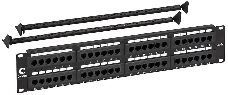 

Патч-панель Cabeus PL-48-Cat.5e-Dual IDC 19" (2U), 48 портов RJ-45, категория 5e, Dual IDC, с задним кабельным организатором, PL-48-Cat.5e-Dual