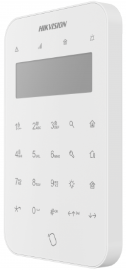 

Клавиатура HIKVISION DS-PK1-LT-WE с LCD-экраном и двусторонней беспроводной связью (AXPRO); f-раб.868 МГц, DS-PK1-LT-WE