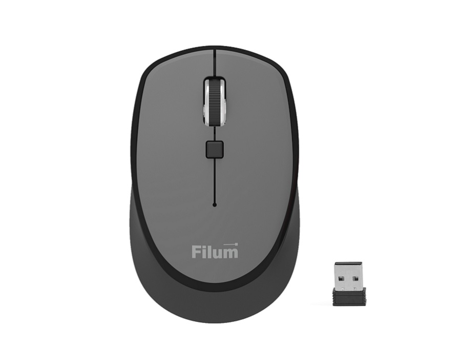 

Мышь Wireless Filum FL-MW10-GY оптическая 2.4 ГГц USB 4 кл., DPI: 800/1200/1600, питание АА 1 шт., черная, Windows XP/Vista/7/8/10, MacOS, FL-MW10-GY