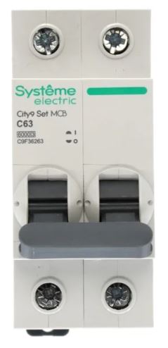 

Автоматический выключатель Systeme Electric C9F36263 City9 Set С 63А 2P 6kA 230В, C9F36263