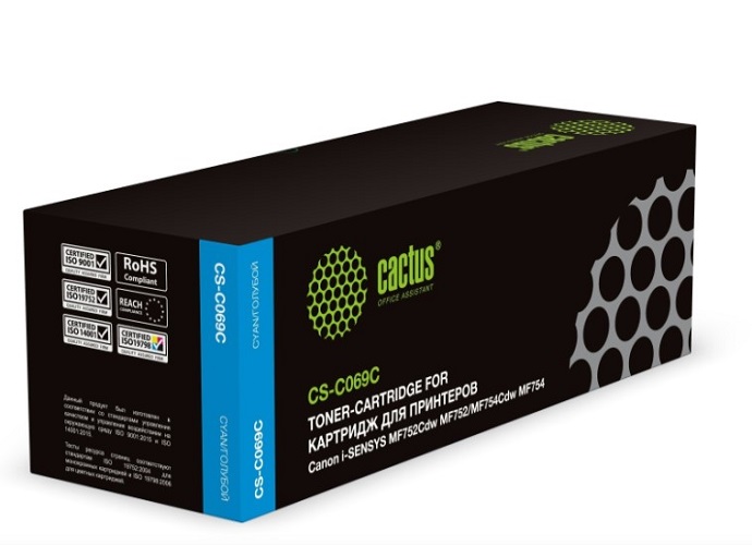 

Картридж Cactus CS-C069C лазерный 069 голубой (1900стр.) для Canon i-SENSYS MF752Cdw MF752/MF754Cdw MF754, CS-C069C