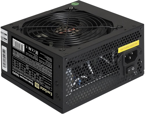 Блок питания ATX Exegate 700NPX EX259605RUS 700W, black, 12cm fan, 24p+4p, 6/8p PCI-E, 3*SATA, 2*IDE, FDD