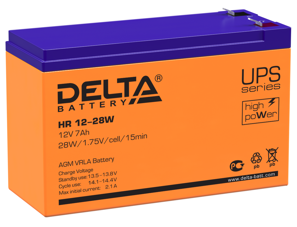 

Батарея Delta HR 12-28 W 12В, 7Ач, 151/65/100, HR 12-28 W