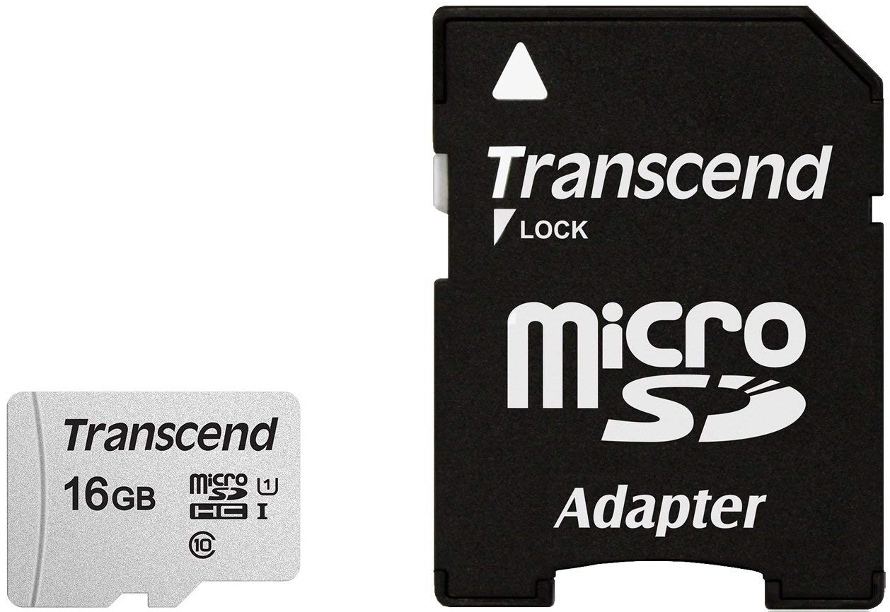 

Карта памяти 16GB Transcend TS16GUSD300S-A microSDHC Class 10 U1 300S + адаптер, TS16GUSD300S-A