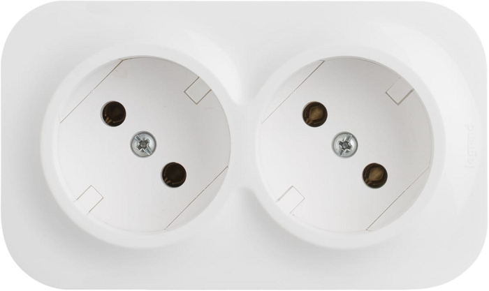 

Розетка Legrand 782231 Quteo IP 20 белая с предварительным подключением 2 x 2К без шторок - 16 A - 250 В~, 782231
