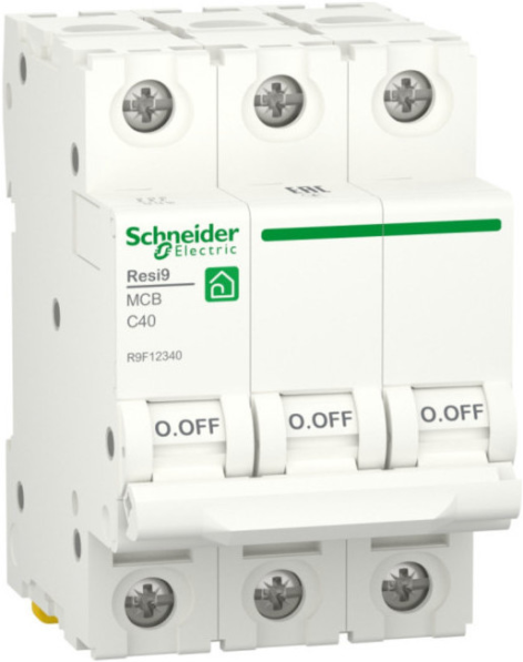 Изображение товара Автоматический выключатель Schneider Electric RESI9 3-полюсный 40 А 400 В