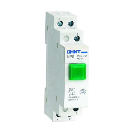 Изображение товара Кнопка CHINT 584052 Зеленая для электромонтажа надежный соединитель