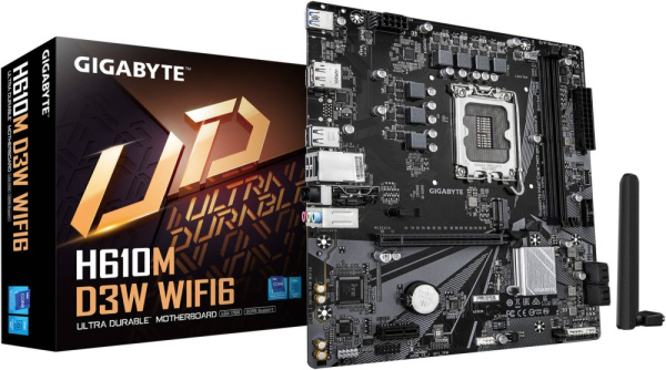 фото Материнская плата mATX GIGABYTE H610M D3W WIFI6