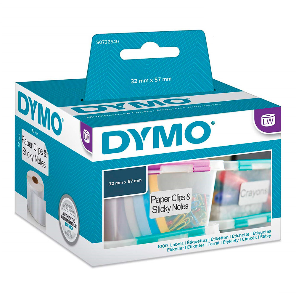 

Этикетки Dymo S0722540 многофункц. 57х32мм 1000шт/рул, легко удаляемые, S0722540