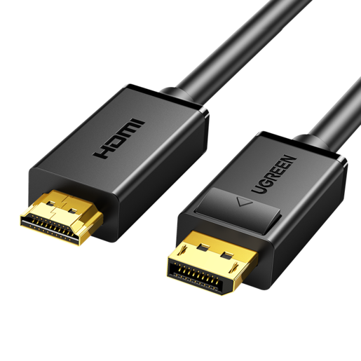 

Кабель интерфейсный DisplayPort-HDMI UGREEN 10239_ DP Male to HDMI Male, 1,5 м, черный, 10239_