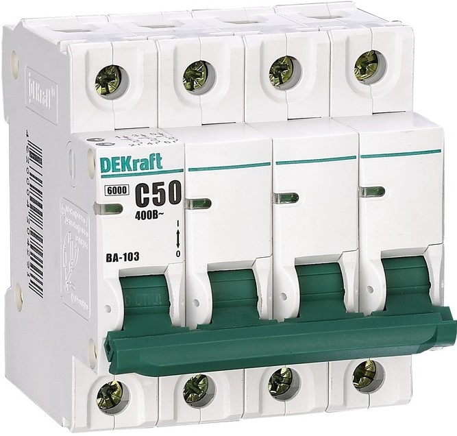 

Автоматический выключатель DEKraft 12106DEK ВА-103 4Р 16А (C) 6кА, 12106DEK