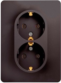 

Розетка Schneider Electric GSL001324 GLOSSA двойная с заземлением в сборе (графит), GSL001324