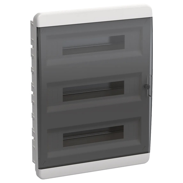 

Щит распределительный встраиваемый IEK TF5-KP12-V-54-41-K01-K03 TEKFOR пластиковый ЩРВ-П-54 IP41 черная прозрачная дверь, TF5-KP12-V-54-41-K01-K03