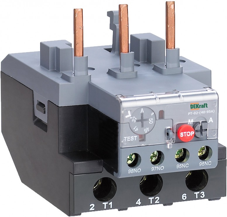 

Тепловое реле DEKraft 23178DEK для контакторов 40А-95А 48.0А-65.0А, 23178DEK