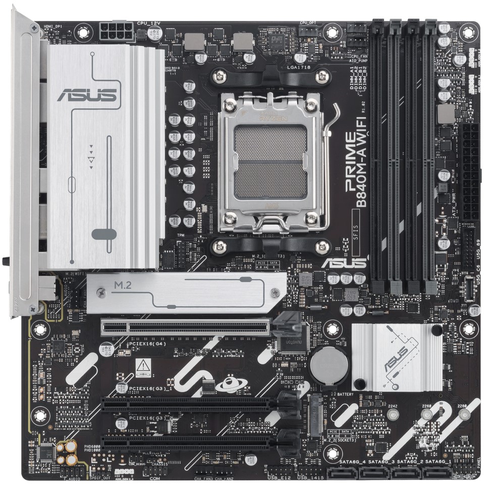 

Материнская плата mATX ASUS PRIME B840M-A WIFI 90MB1J20-M0EAY0 (AM5, AMD B840, 4*DDR5, 4*SATA, 3*M.2, WiFi, BT, 2*USB 3.2, 4*USB 2.0, USB Type-C, 4*PC, PRIME B840M-A WIFI