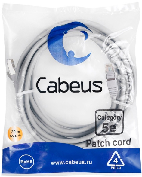 фото Кабель патч-корд F/UTP 5e кат. 20м Cabeus PC-FTP-RJ45-Cat.5e-20m-LSZH в Волгограде