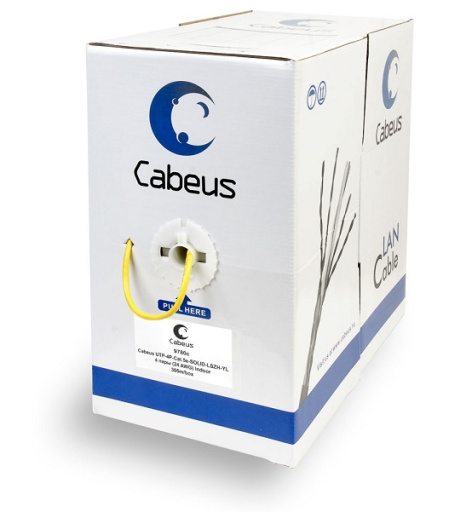 фото Кабель витая пара U/UTP 5e кат. 4 пары Cabeus UTP-4P-Cat.5e-SOLID-LSZH-YL в Самаре