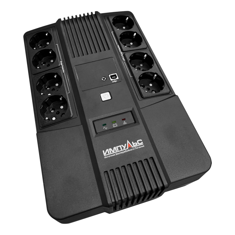 

Источник бесперебойного питания Импульс МАСТЕР 800 800/480 ВА/Вт, LED, USB, RJ11/RJ45, CHRG USB, SCHUKOx8, МАСТЕР 800