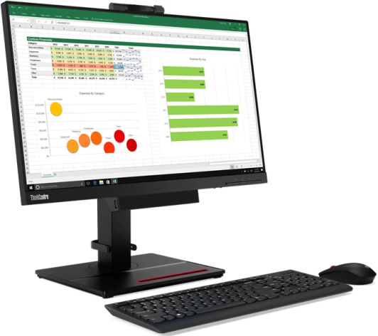 Монитор 24' Lenovo ThinkCentre TIO24Gen5 IPS FHD, 60 Гц, 4 мс, 16:9, 250 кд/м², HDMI 1.4, DP 1.2, встроенная веб-камера (FHD), встроенный микрофон, встроенные динамики (2x3 Вт), черный, фото6