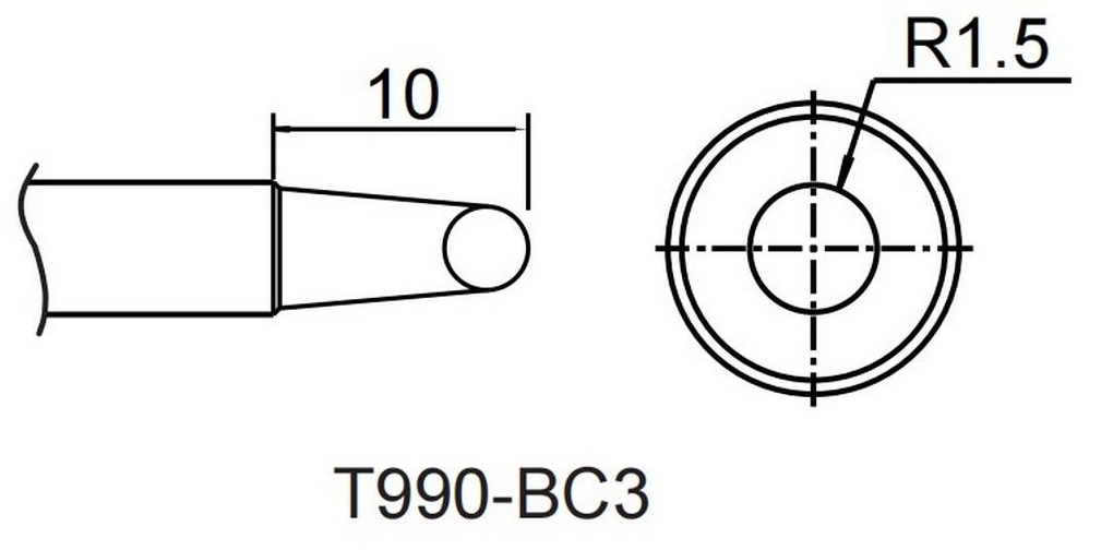 

Жало со встроенным нагревателем Atten T990-BC3 ACF034777, T990-BC3
