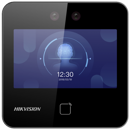 

Терминал доступа HIKVISION DS-K1T343EX с распознаванием лиц (EM) 4.3" цветной сенсорный экран; 2Мп широкоугольный объектив x 2 1,500 лиц, DS-K1T343EX
