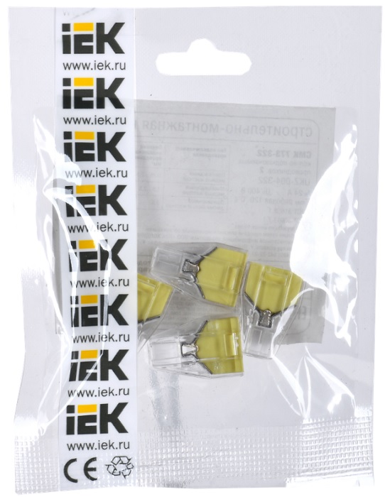 

Клемма IEK UKZ-004-322 строительно-монтажная СМК 773-322 (4шт/упак), UKZ-004-322