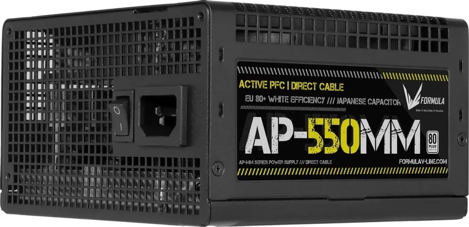 

Блок питания FORMULA AP-550ММ 550W, APFC, 80+ WHITE, 120mm fan, 6xSATA, RTL, AP-550ММ