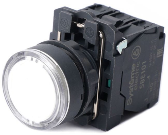 Изображение товара Кнопка управления Systeme Electric SB5AW31B5 белая с подсветкой 24 В