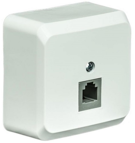 

Розетка Schneider Electric TELA-001B Этюд Белый Розетка телефонная, 1-ая, наружная, на 6 контактов, IP20 (белая), TELA-001B