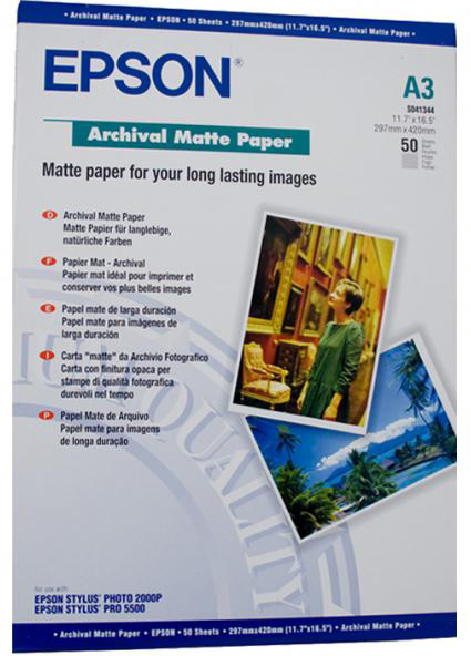 

Фотобумага Epson C13S041344 Archival Matter Paper A3(50p), C13S041344