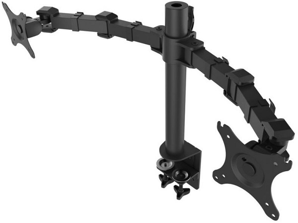 

Кронштейн настольный ONKRON D221E для 2-х мониторов 10-24" макс. 100*100, струбцина, наклон -85º+15º поворот 360º, вылет от основания 0-385мм, черный, D221E